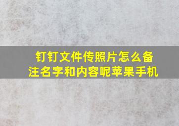 钉钉文件传照片怎么备注名字和内容呢苹果手机