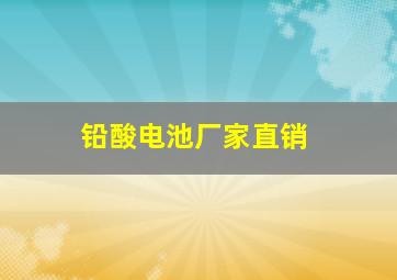 铅酸电池厂家直销