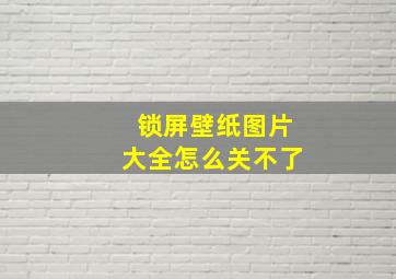 锁屏壁纸图片大全怎么关不了