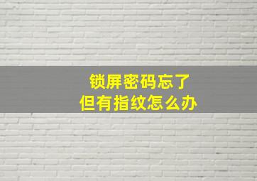 锁屏密码忘了但有指纹怎么办