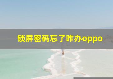 锁屏密码忘了咋办oppo