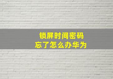 锁屏时间密码忘了怎么办华为