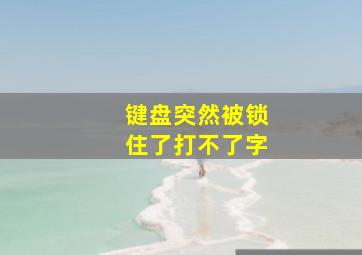 键盘突然被锁住了打不了字