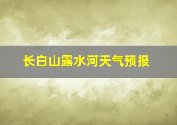 长白山露水河天气预报