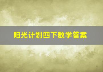 阳光计划四下数学答案