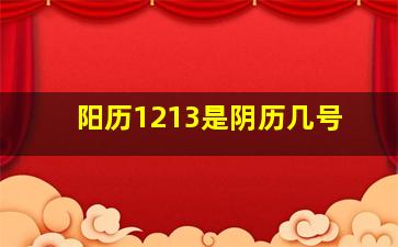 阳历1213是阴历几号