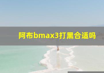 阿布bmax3打黑合适吗