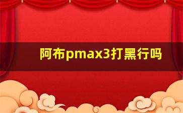 阿布pmax3打黑行吗