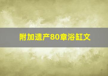 附加遗产80章浴缸文