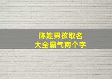 陈姓男孩取名大全霸气两个字