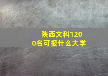 陕西文科1200名可报什么大学