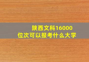 陕西文科16000位次可以报考什么大学