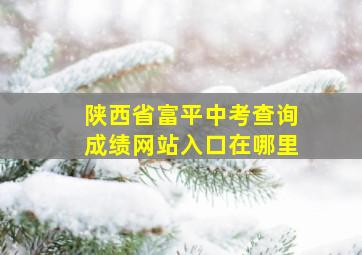 陕西省富平中考查询成绩网站入口在哪里