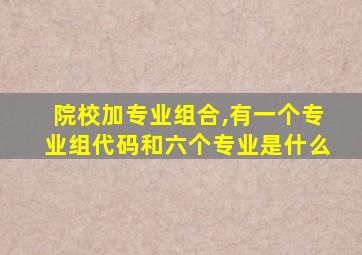 院校加专业组合,有一个专业组代码和六个专业是什么