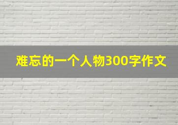 难忘的一个人物300字作文