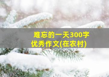 难忘的一天300字优秀作文(在农村)