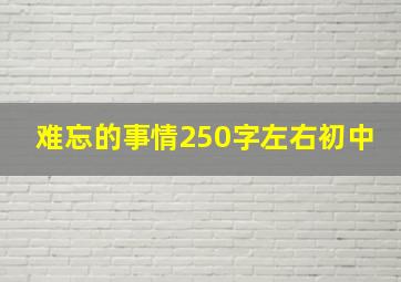 难忘的事情250字左右初中