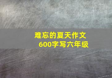 难忘的夏天作文600字写六年级