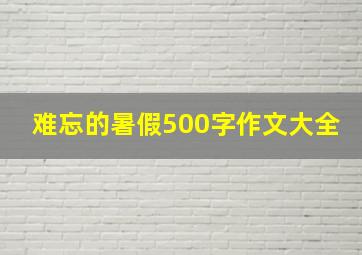 难忘的暑假500字作文大全