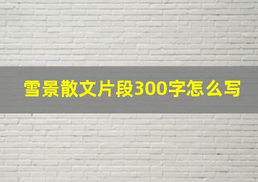 雪景散文片段300字怎么写