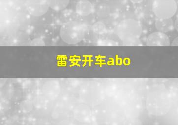 雷安开车abo