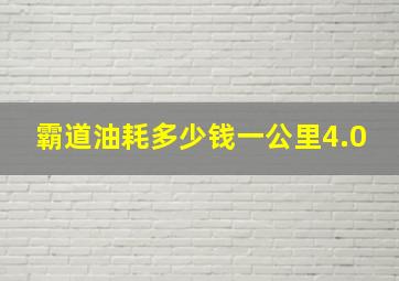 霸道油耗多少钱一公里4.0