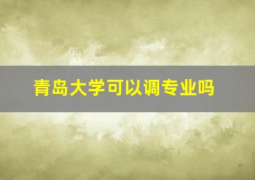 青岛大学可以调专业吗