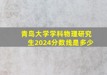 青岛大学学科物理研究生2024分数线是多少