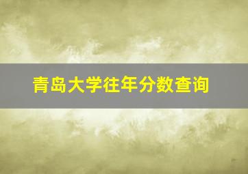 青岛大学往年分数查询