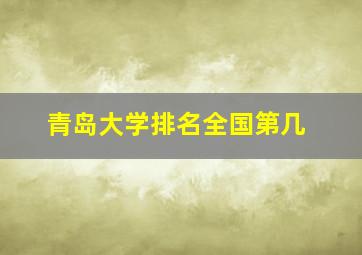 青岛大学排名全国第几