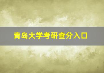 青岛大学考研查分入口