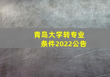 青岛大学转专业条件2022公告