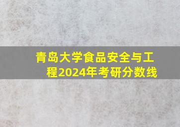 青岛大学食品安全与工程2024年考研分数线