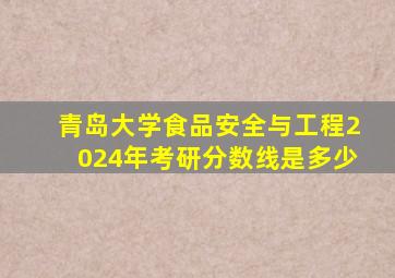 青岛大学食品安全与工程2024年考研分数线是多少