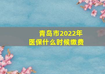 青岛市2022年医保什么时候缴费