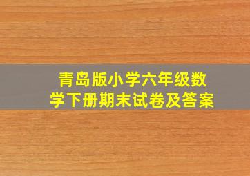 青岛版小学六年级数学下册期末试卷及答案