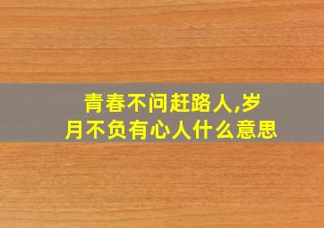 青春不问赶路人,岁月不负有心人什么意思