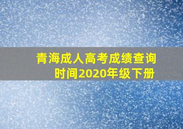 青海成人高考成绩查询时间2020年级下册