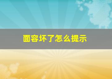 面容坏了怎么提示