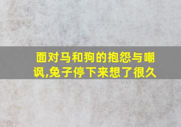 面对马和狗的抱怨与嘲讽,兔子停下来想了很久