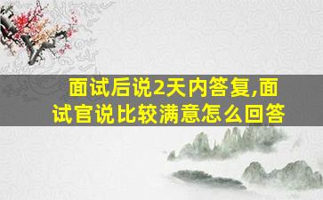 面试后说2天内答复,面试官说比较满意怎么回答