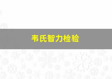 韦氏智力检验