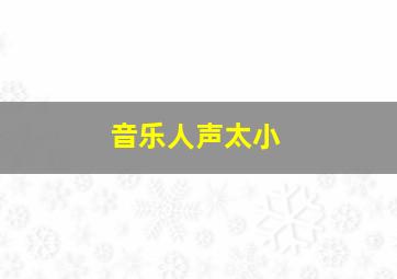 音乐人声太小