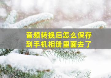 音频转换后怎么保存到手机相册里面去了