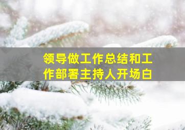 领导做工作总结和工作部署主持人开场白