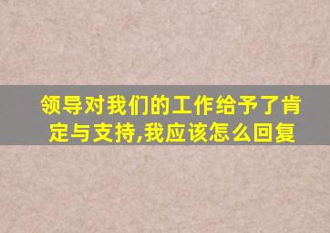 领导对我们的工作给予了肯定与支持,我应该怎么回复