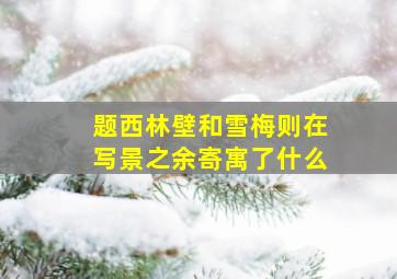 题西林壁和雪梅则在写景之余寄寓了什么