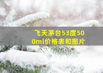 飞天茅台53度500ml价格表和图片