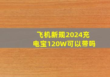 飞机新规2024充电宝120W可以带吗