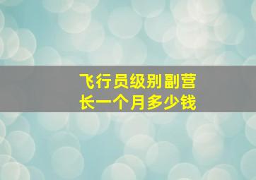 飞行员级别副营长一个月多少钱